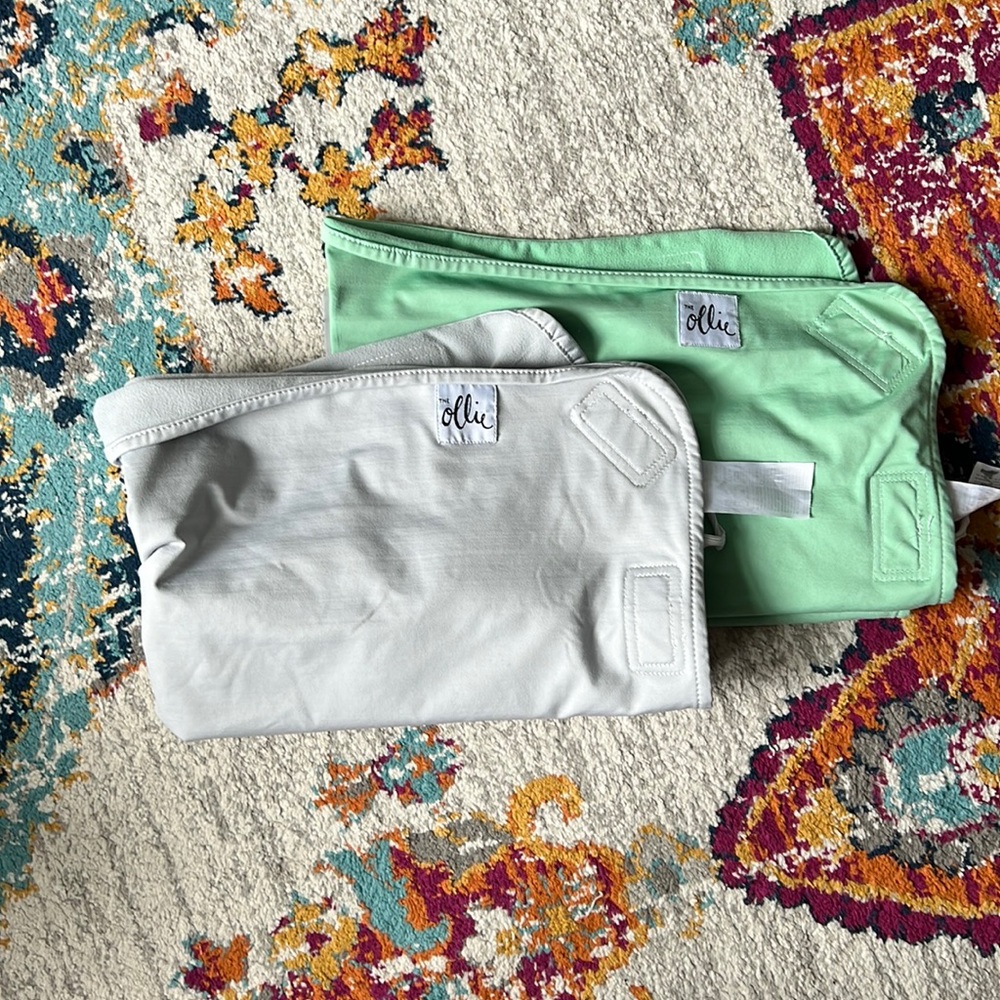 Bundle of TWO (2) The Ollie Original Swaddle Gray / Green - Good Preowned